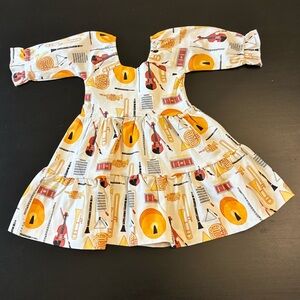 Monica + Andy Musical Instrument Print Organic Cotton Dress